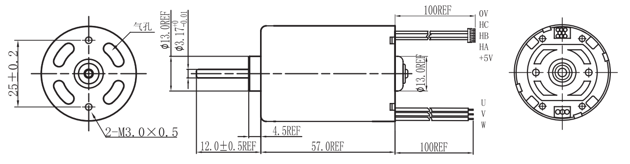 OT-EM3657無刷電機|電動工具電機|無刷電機參數|醫療器械電機-萬至達電機