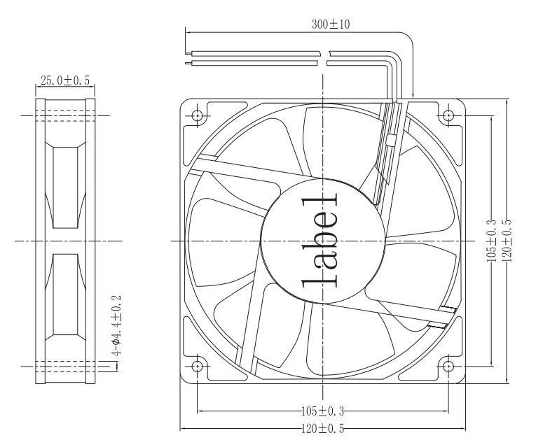 OT-EF12025-EC無刷電機|風扇電機|直流無刷電機-萬至達電機