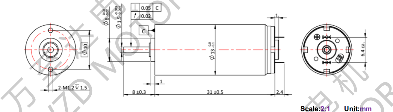 OT-CM1331石墨刷空心杯電機-萬至達電機